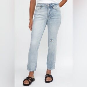 Frame Denim Jeans Le High Straight Winslow Mid Rise Light Wash Size 25